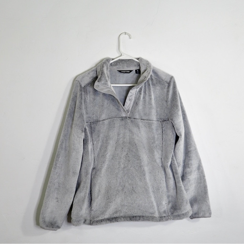 NWOT: Land's End Sherpa Fuzzy 1/4 Snap Pullover